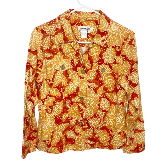 Coldwater Creek Tops - Coldwater Creek bright orange linen blend shirt size small i